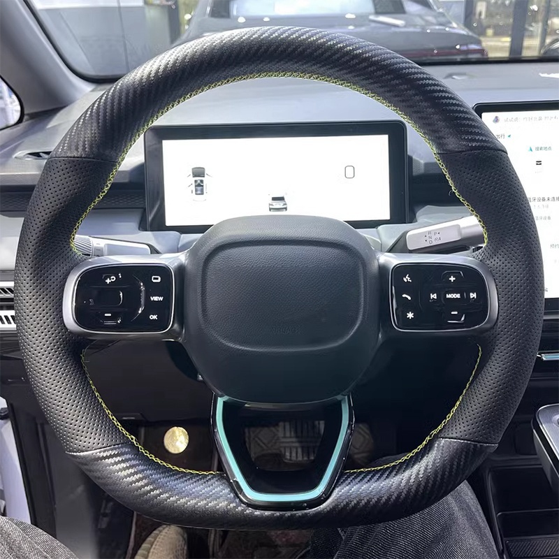 Diy preto couro genuíno de fib - Fishing Boat Steering Wheel avaliação e preço